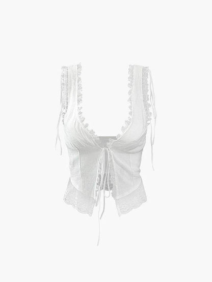 Damen Crop Spitze Oben Kurz - Norvielle