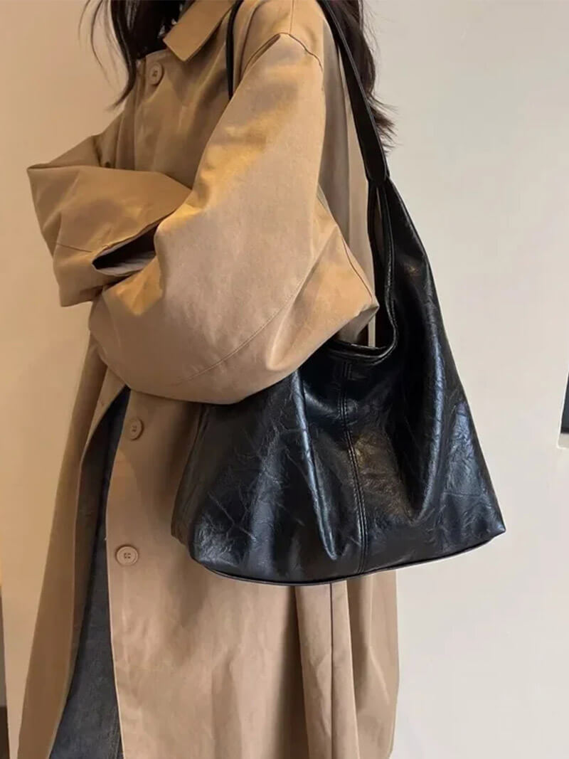 Kunstleder Schultertasche Minimalistisch