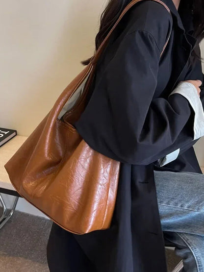 Kunstleder Schultertasche Minimalistisch
