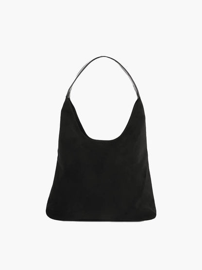 Damen Wildleder Schultertasche Minimalistisch Elegannt Braun