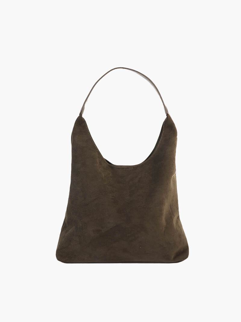 Damen Wildleder Schultertasche Minimalistisch Elegannt Braun - Norvielle