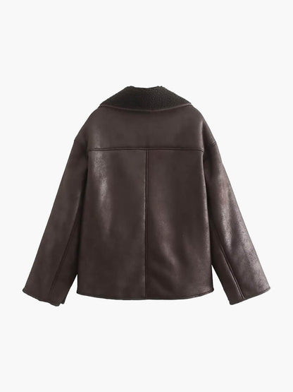 Lederjacke Damen Fleece-Innenleben