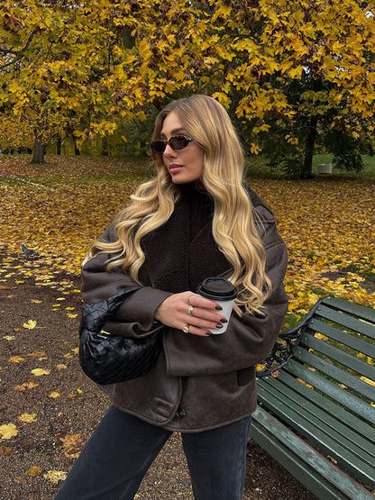 Lederjacke Damen Fleece-Innenleben