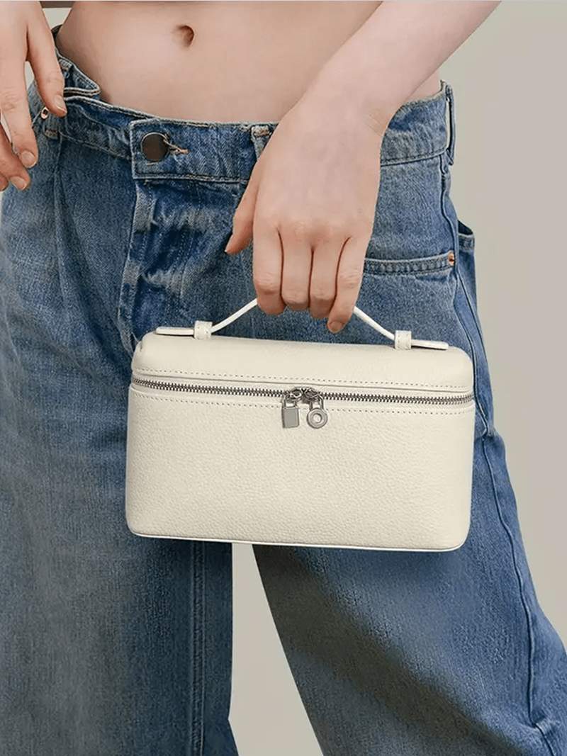 Lederhandtasche Kunstleder Echtlederoptik Braun