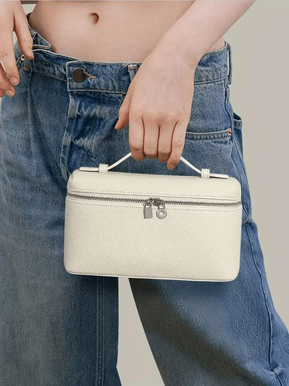 Lederhandtasche Kunstleder Echtlederoptik Braun