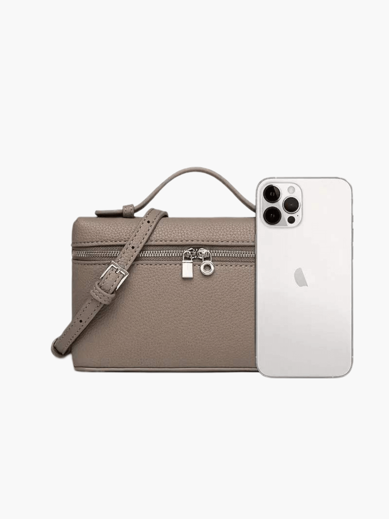 Lederhandtasche Kunstleder Echtlederoptik Braun