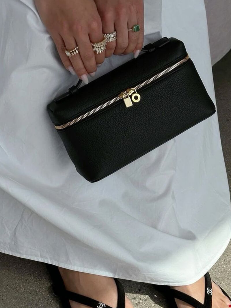 Lederhandtasche Kunstleder Echtlederoptik Braun