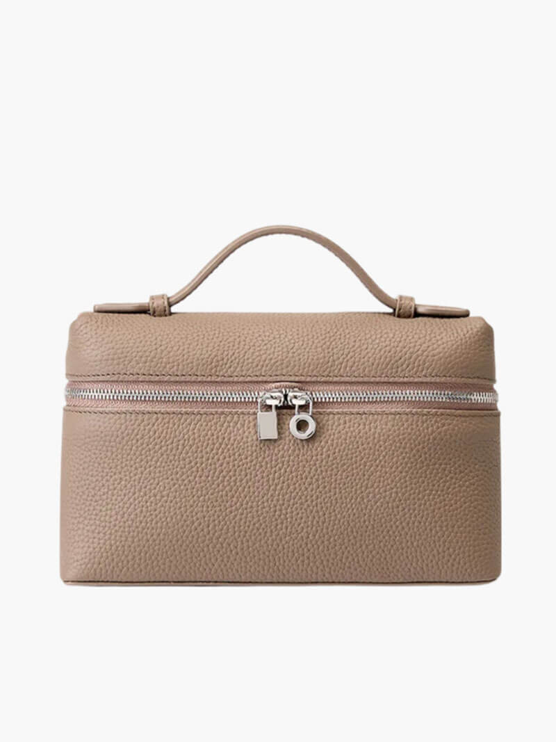 Lederhandtasche Kunstleder Echtlederoptik Braun