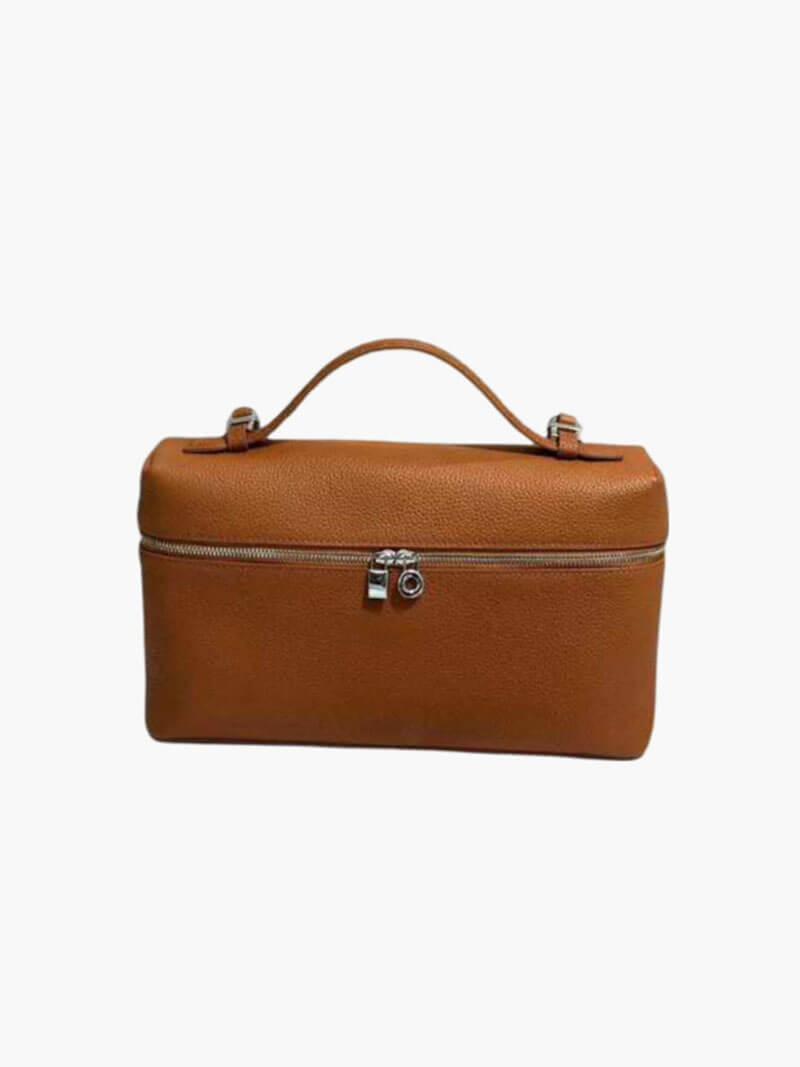Lederhandtasche Kunstleder Echtlederoptik Braun
