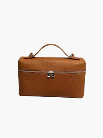 Lederhandtasche Kunstleder Echtlederoptik Braun