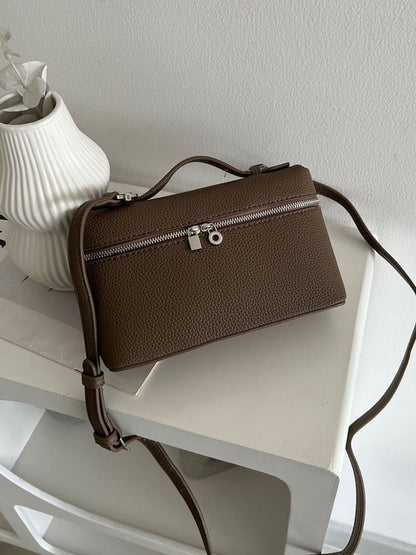 Lederhandtasche Kunstleder Echtlederoptik Braun
