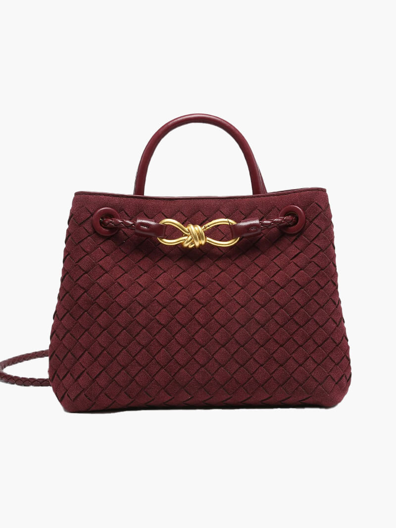 Geflochtene Damen-Tasche Echtleder Wildleder Handgefertigt