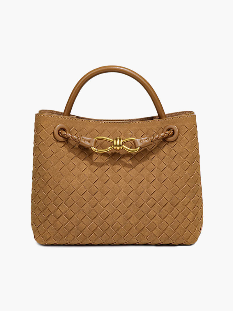 Geflochtene Damen-Tasche Echtleder Wildleder Handgefertigt