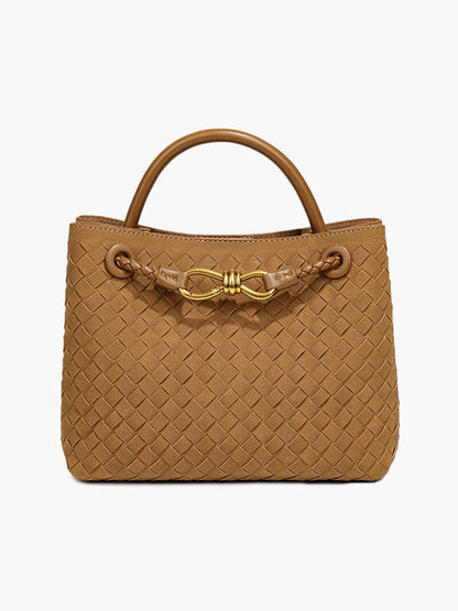 Geflochtene Damen-Tasche Echtleder Wildleder Handgefertigt