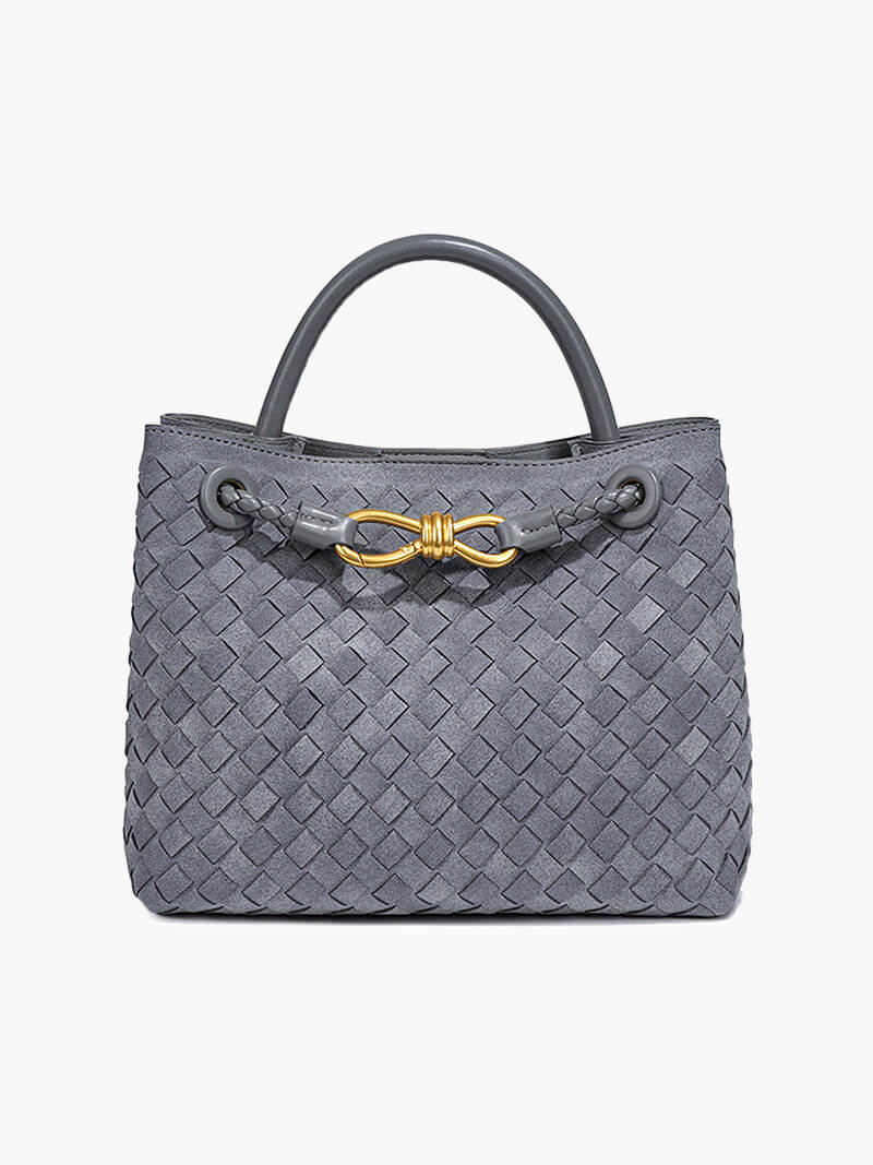 Geflochtene Damen-Tasche Echtleder Wildleder Handgefertigt