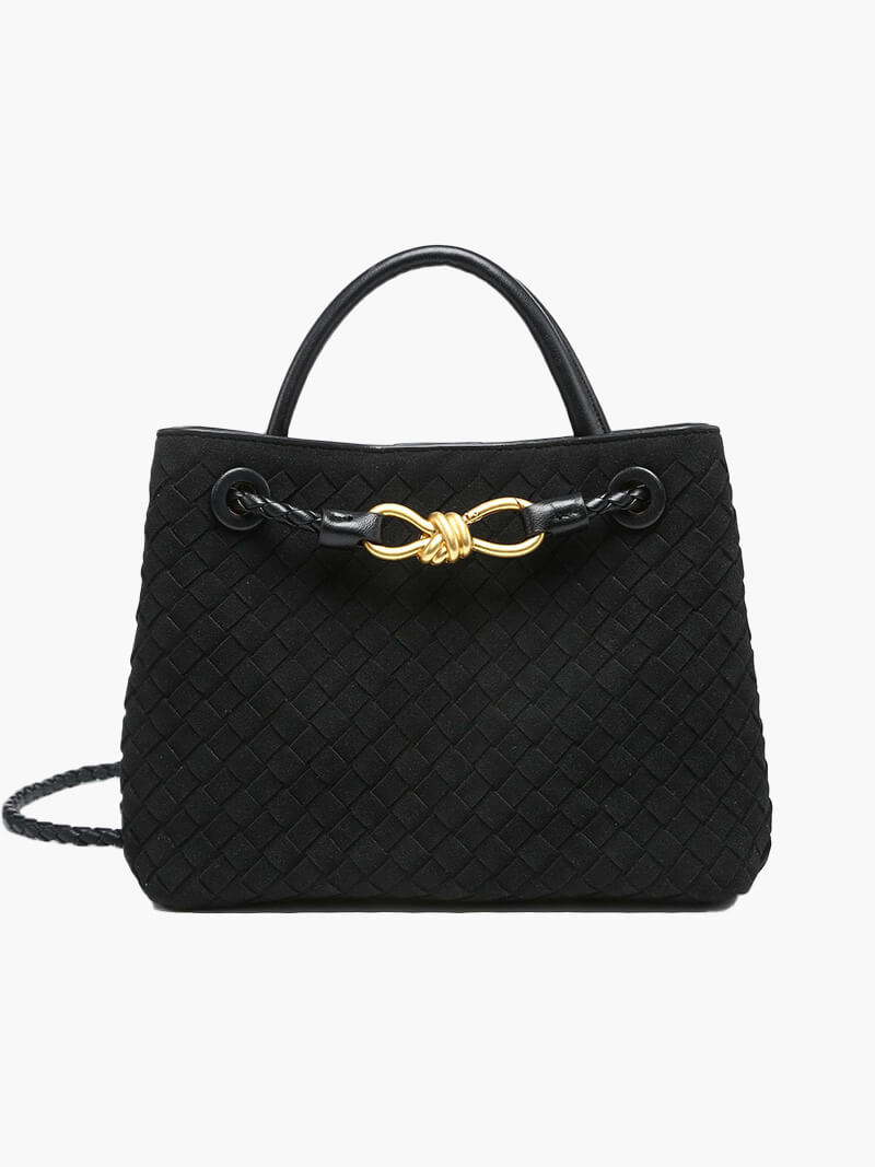 Geflochtene Damen-Tasche Echtleder Wildleder Handgefertigt