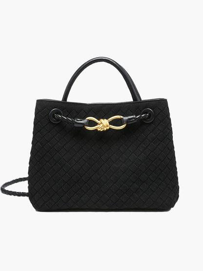 Geflochtene Damen-Tasche Echtleder Wildleder Handgefertigt