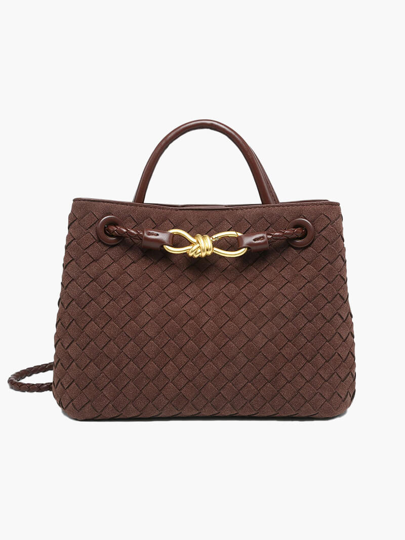 Geflochtene Damen-Tasche Echtleder Wildleder Handgefertigt - Norvielle