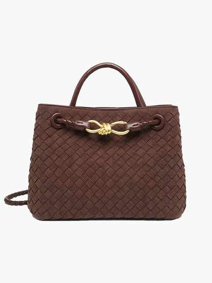 Geflochtene Damen-Tasche Echtleder Wildleder Handgefertigt - Norvielle