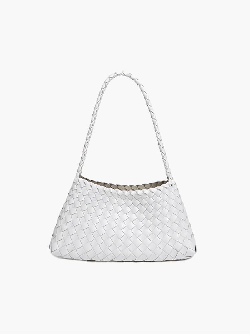 Geflochtene Leder Schultertasche Echtleder Braun