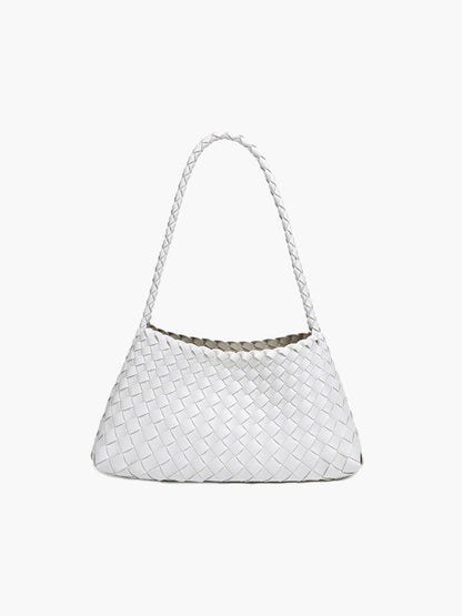 Geflochtene Leder Schultertasche Echtleder Braun