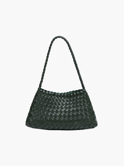 Geflochtene Leder Schultertasche Echtleder Braun