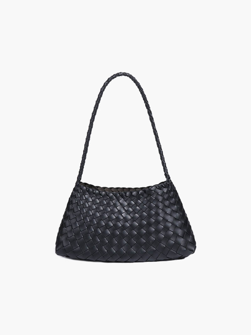 Geflochtene Leder Schultertasche Echtleder Braun - Norvielle
