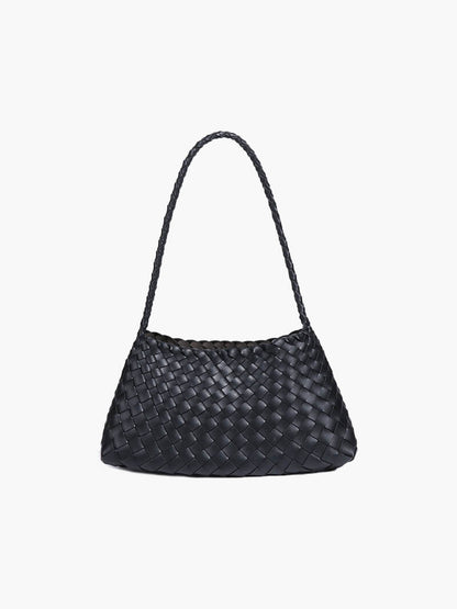 Geflochtene Leder Schultertasche Echtleder Braun - Norvielle