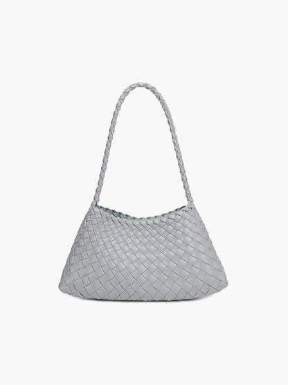 Geflochtene Leder Schultertasche Echtleder Braun