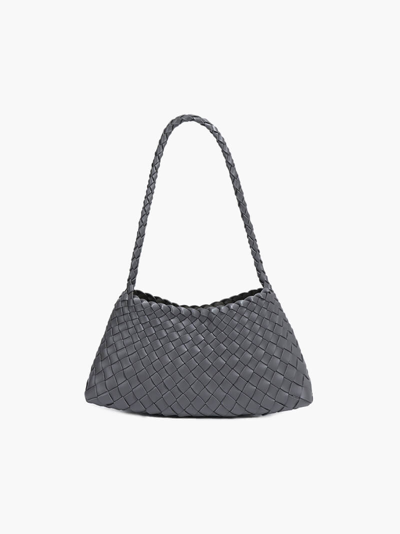 Geflochtene Leder Schultertasche Echtleder Braun