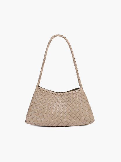 Geflochtene Leder Schultertasche Echtleder Braun