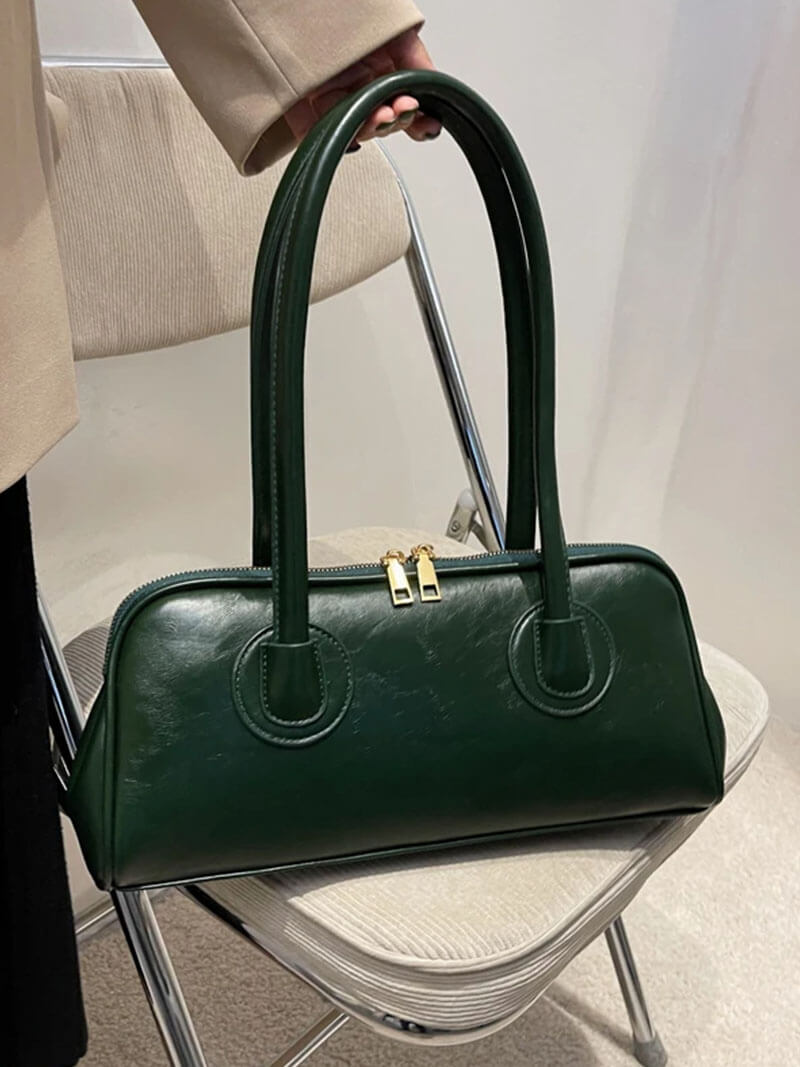 Damen Kunstleder Schultertasche Elegantes Design