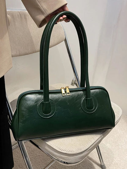 Damen Kunstleder Schultertasche Elegantes Design