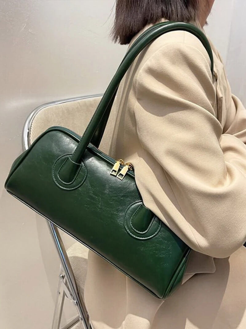 Damen Kunstleder Schultertasche Elegantes Design