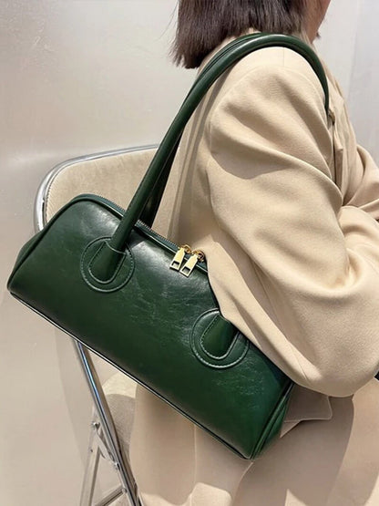 Damen Kunstleder Schultertasche Elegantes Design