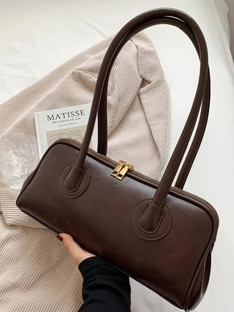Damen Kunstleder Schultertasche Elegantes Design