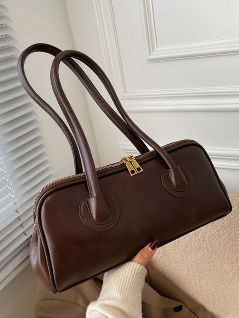 Damen Kunstleder Schultertasche Elegantes Design