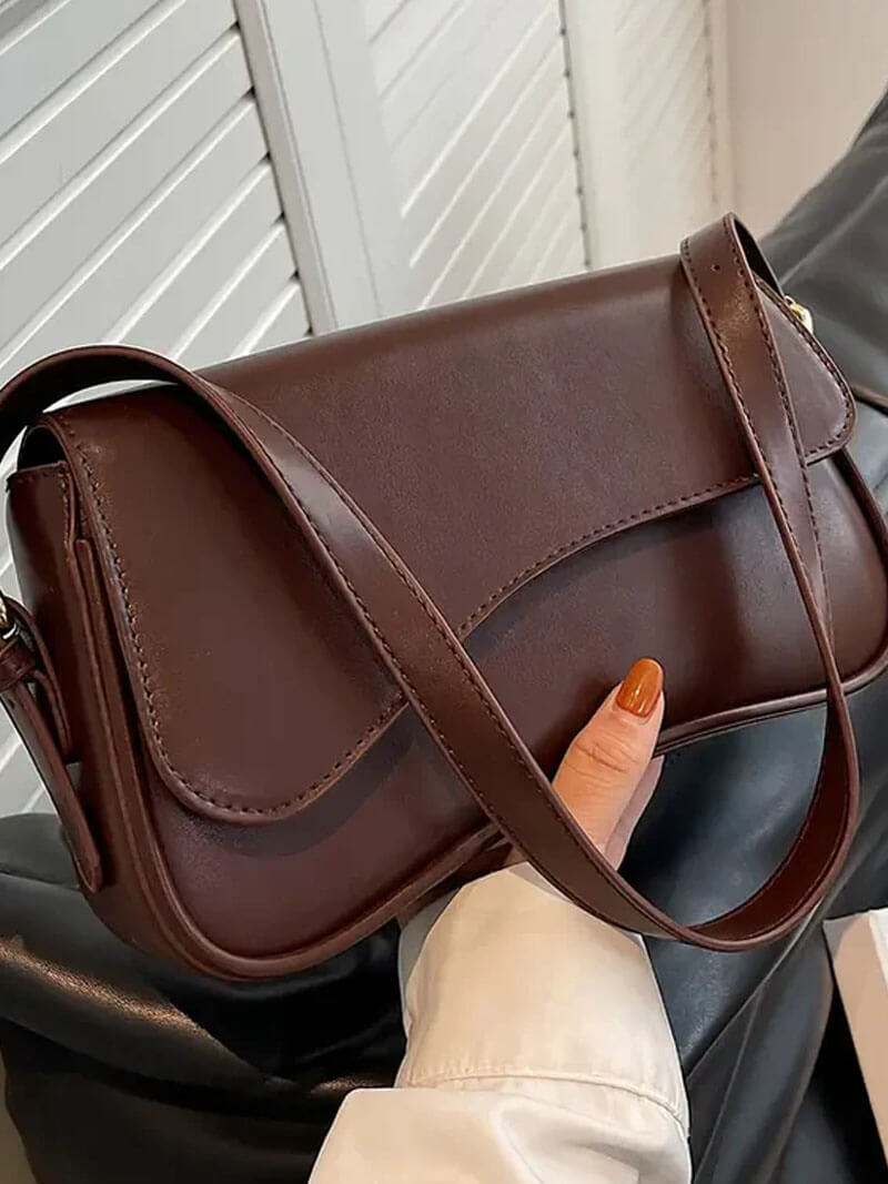 Damen Leder Schultertasche Satteltasche