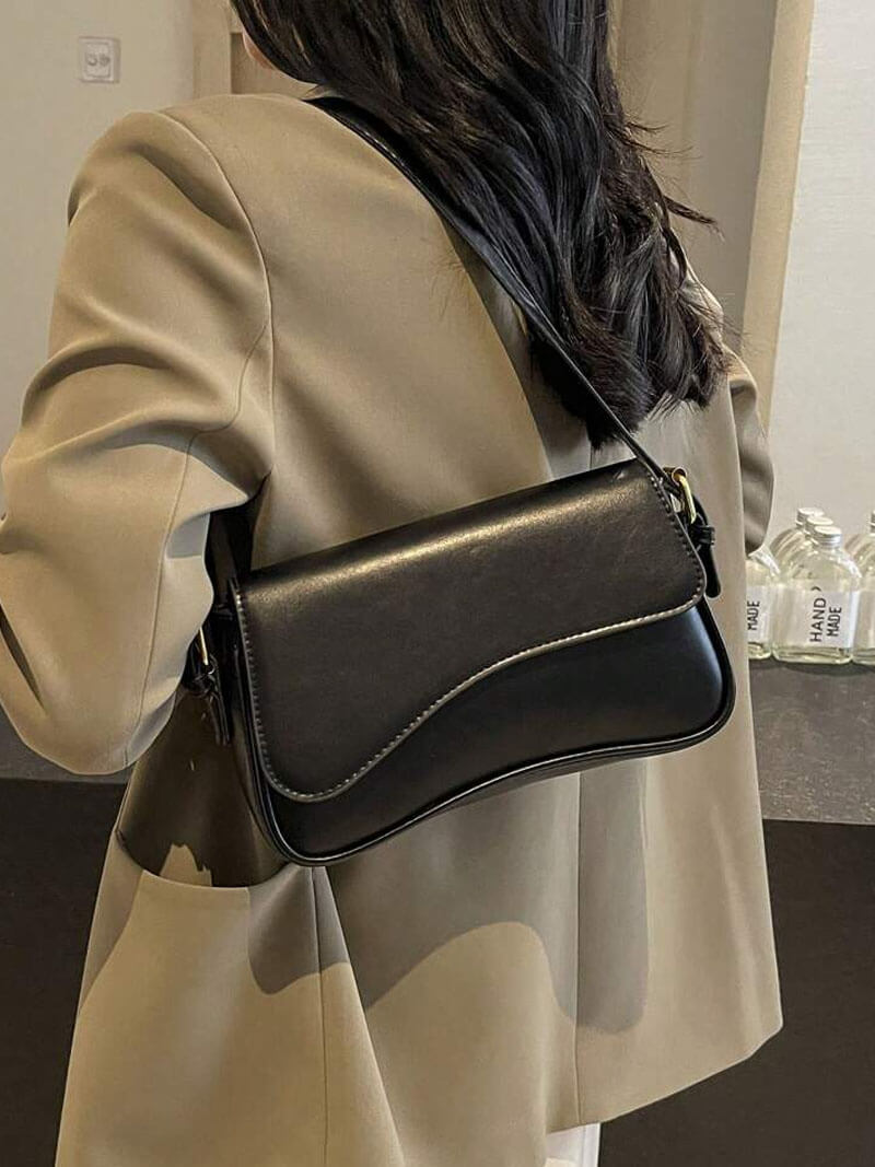 Damen Leder Schultertasche Satteltasche