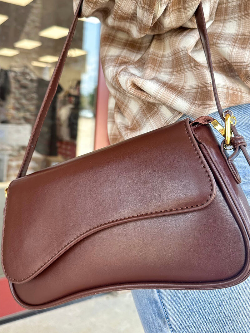 Damen Leder Schultertasche Satteltasche