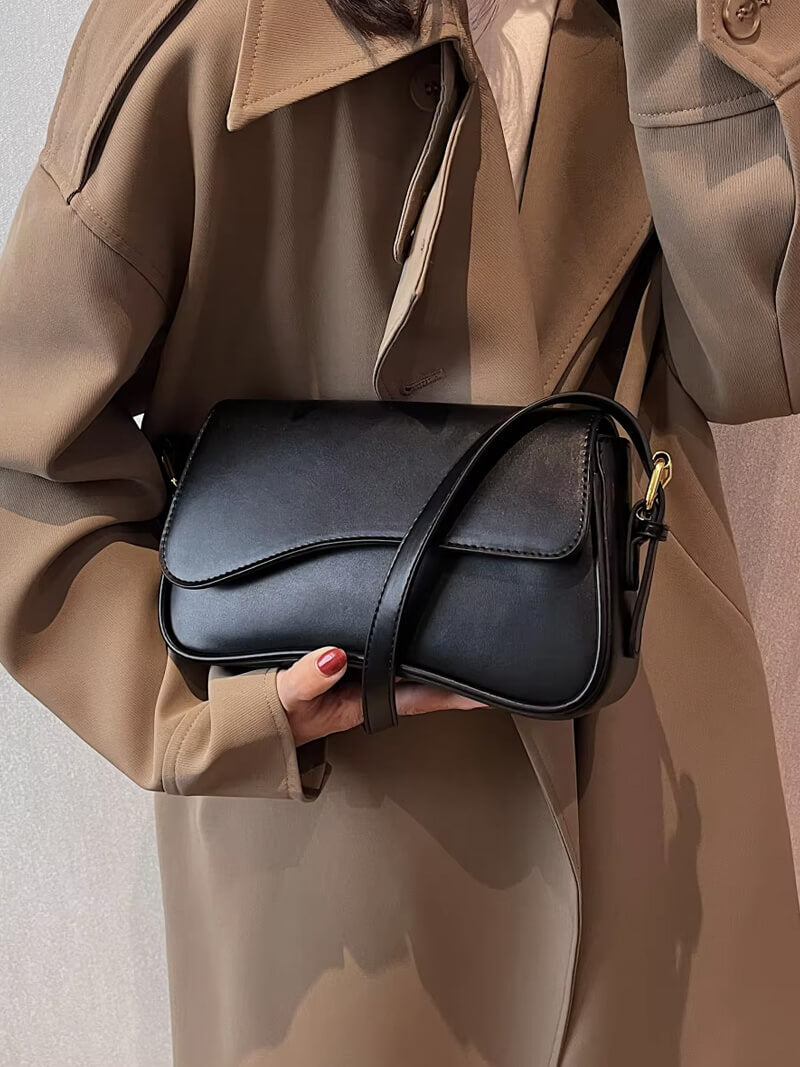 Damen Leder Schultertasche Satteltasche