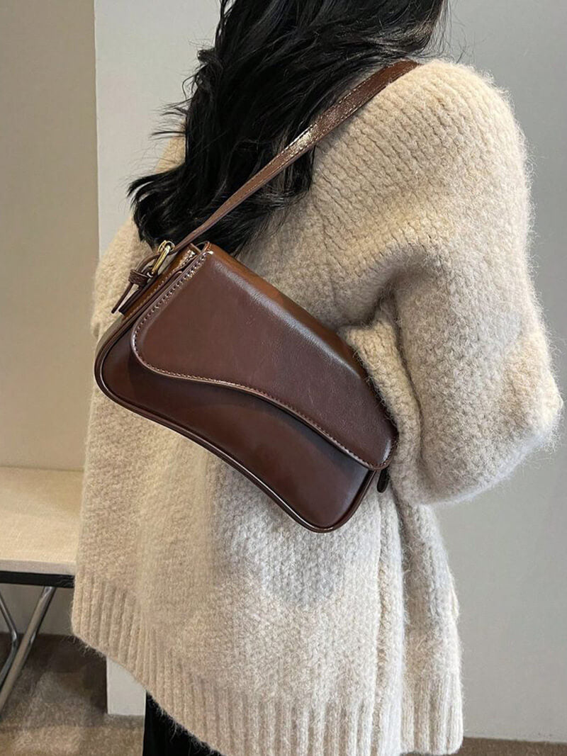 Damen Leder Schultertasche Satteltasche