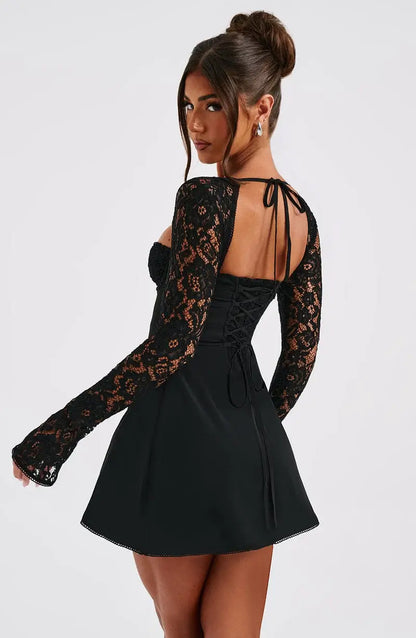 Damen Seiden Minikleid Elegant Kurz