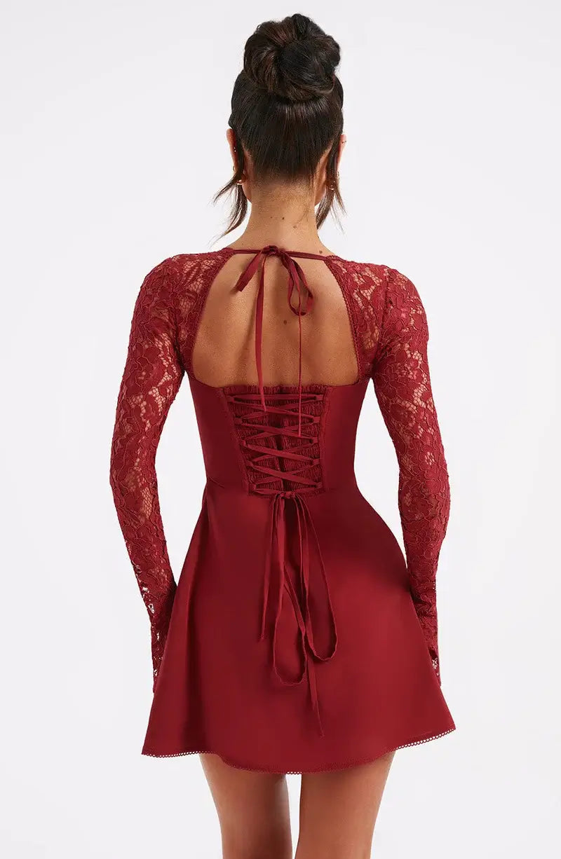 Damen Seiden Minikleid Elegant Kurz