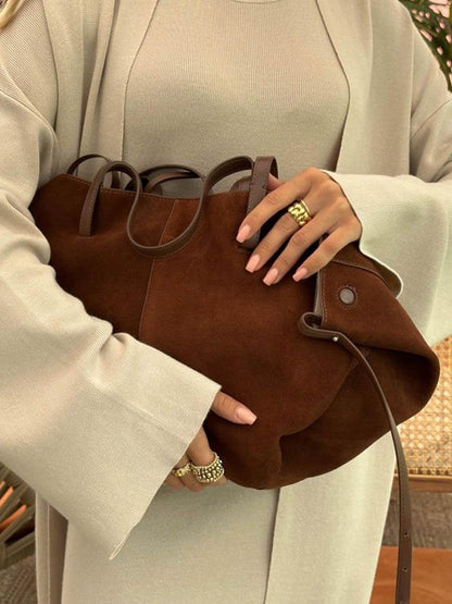 Damen Shopper Tasche Echtleder Wildleder Groß