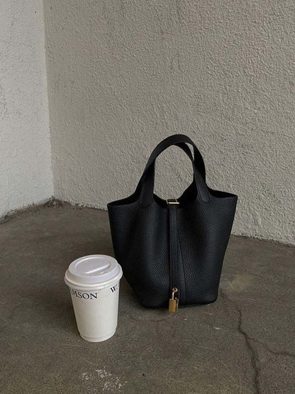 Damen Kunstleder Bucket Bag Tasche