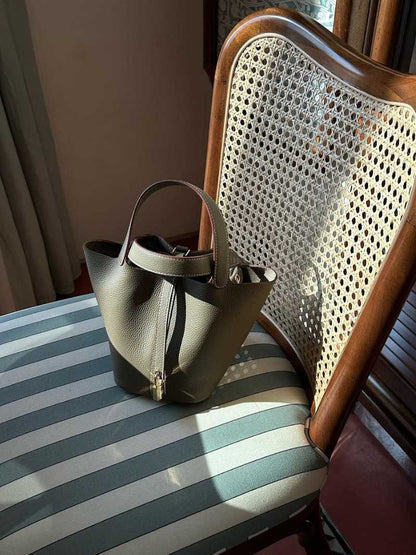 Damen Kunstleder Bucket Bag Tasche