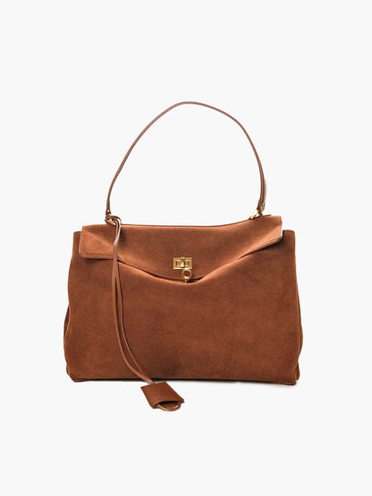 Damen Lederhandtasche Wildleder Echtleder
