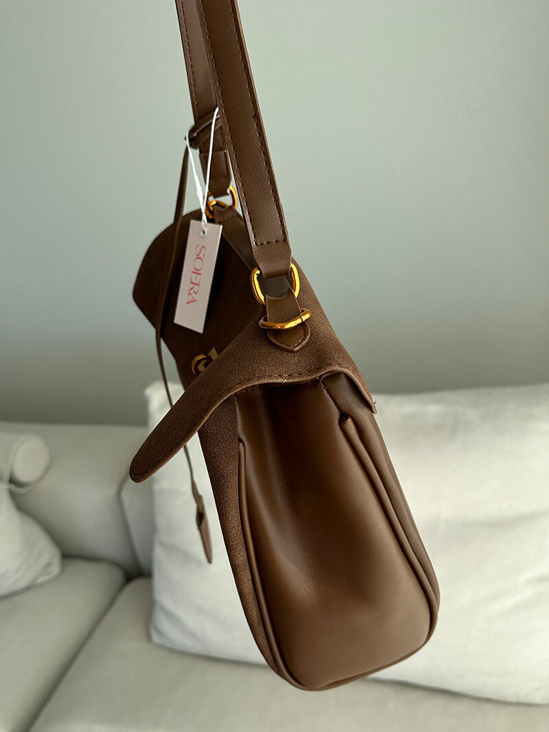 Damen Lederhandtasche Wildleder Echtleder