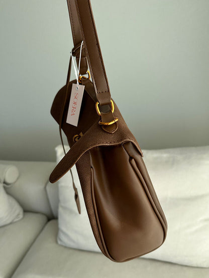 Damen Lederhandtasche Wildleder Echtleder